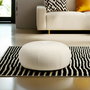 Atelier Del Sofa Tina Puff Bouclet White Diametro 55 cm x Altura 35 cm Asiento Comodo Elegante